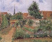 Camille Pissarro gardens of the early morning Spain oil painting artist